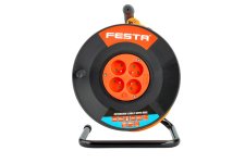 Kábel predlžovací na bubne FESTA 50m 4zásuvky 3x1.5mm IP20 MAX 3680W
